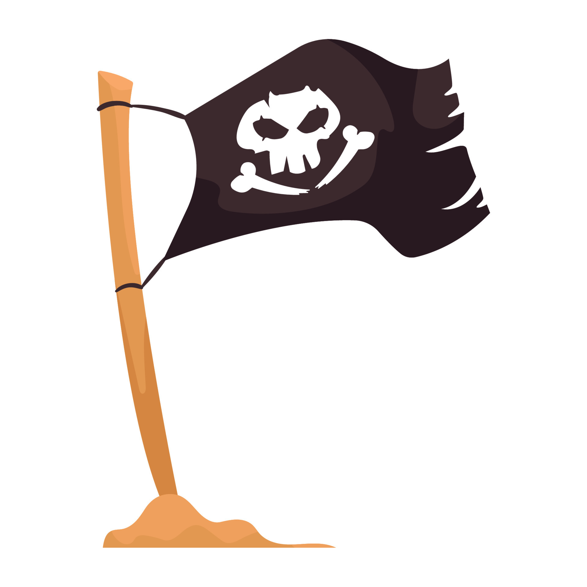 piraten fahne wehend pirate flag waving Stock Vector