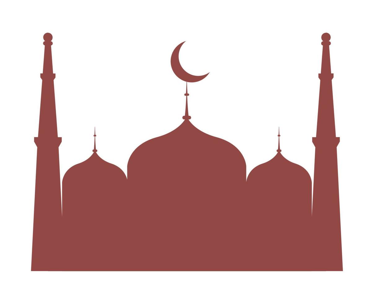 taj mahal mosque silhouette vector