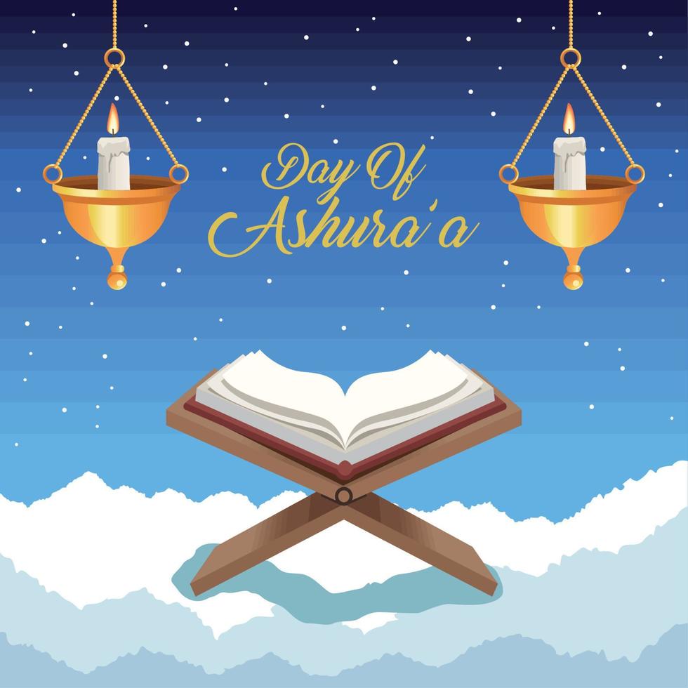 day of ashura lettering vector