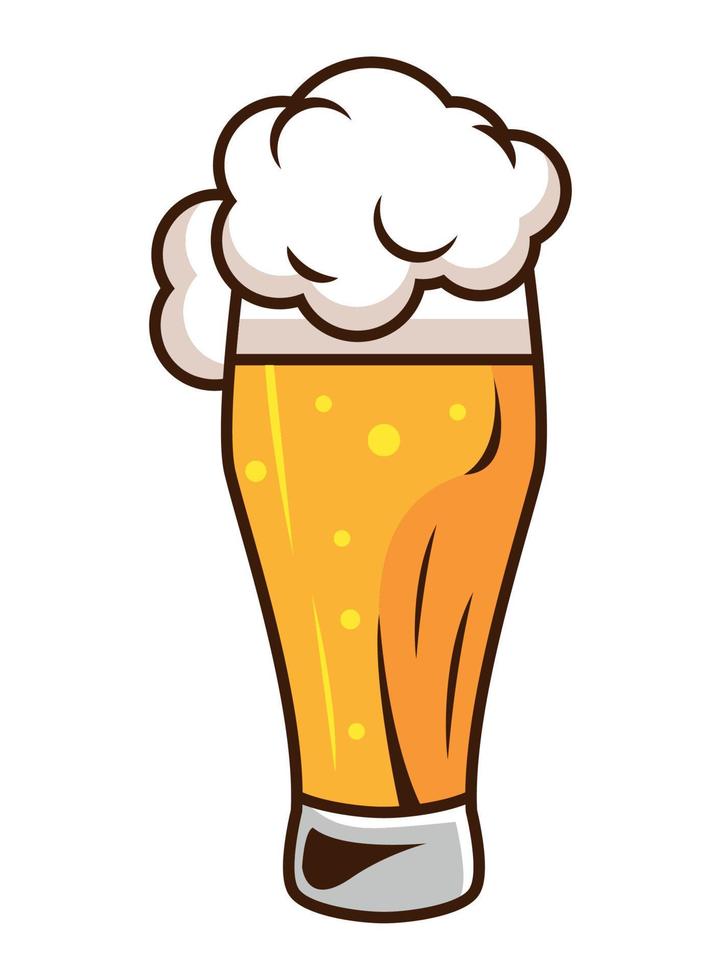 cold beer glass drink vector