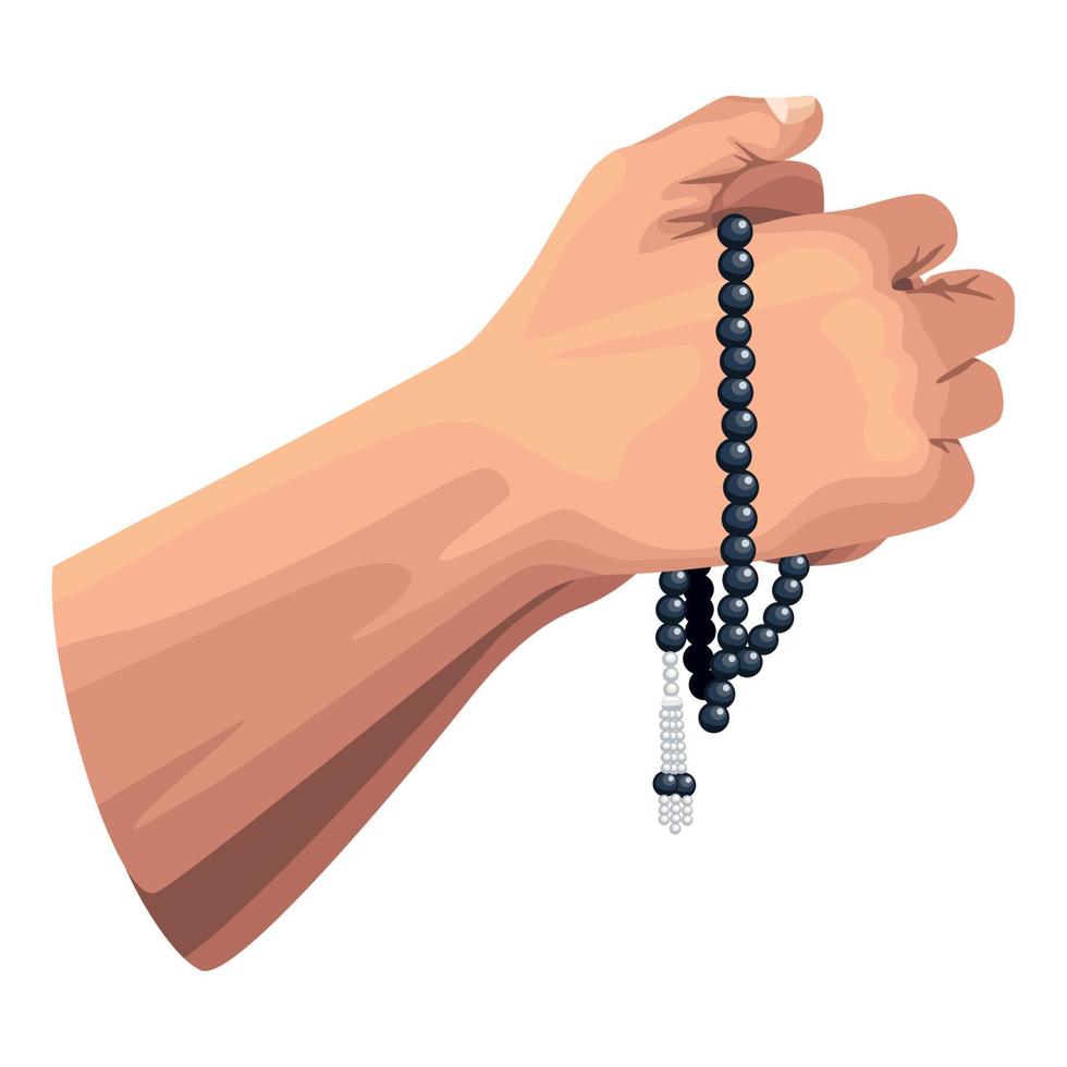 muslim hands with tasbih vector