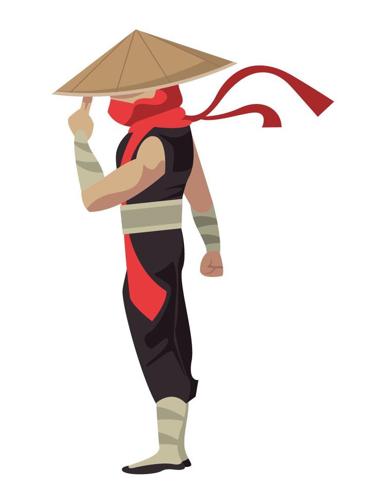 ninja warrior with kasa vector