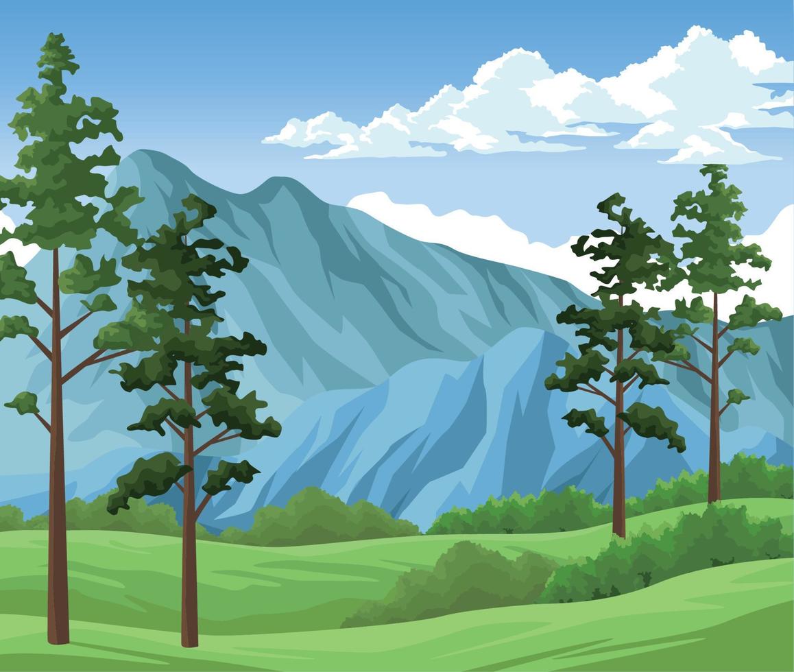 beautiful camp field landscape vector