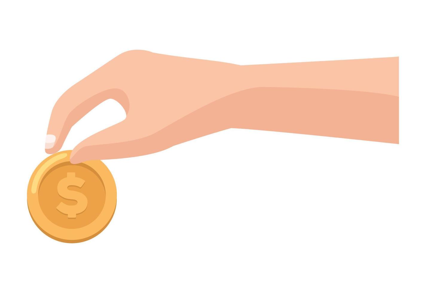 hand with coin vector