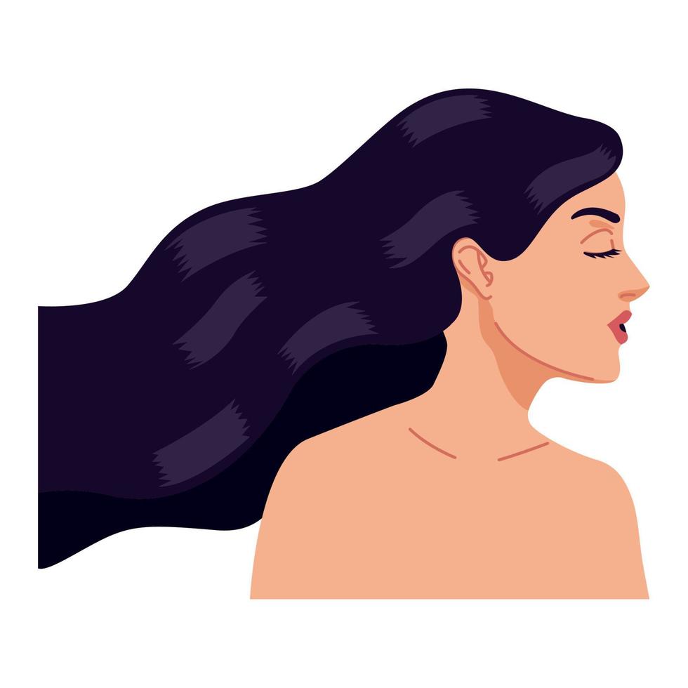 sexy woman profile vector