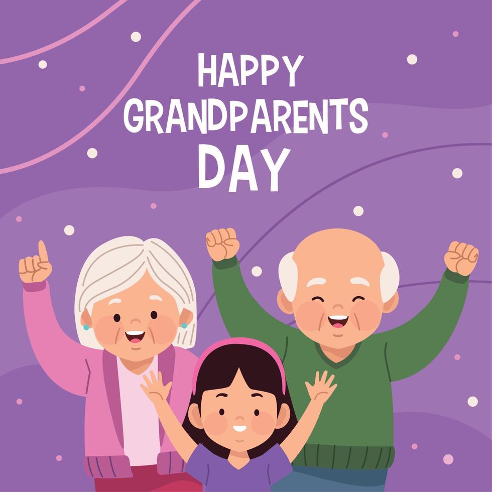 happy grandparents day card vector