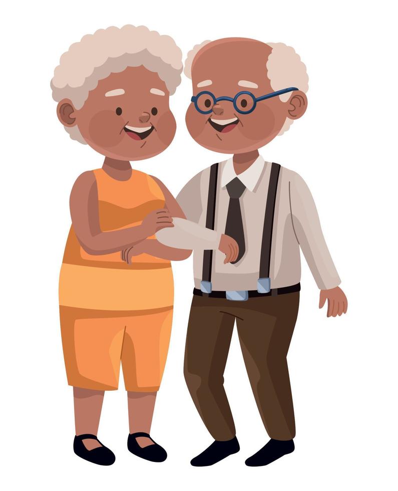 afro grandfathers couple vector