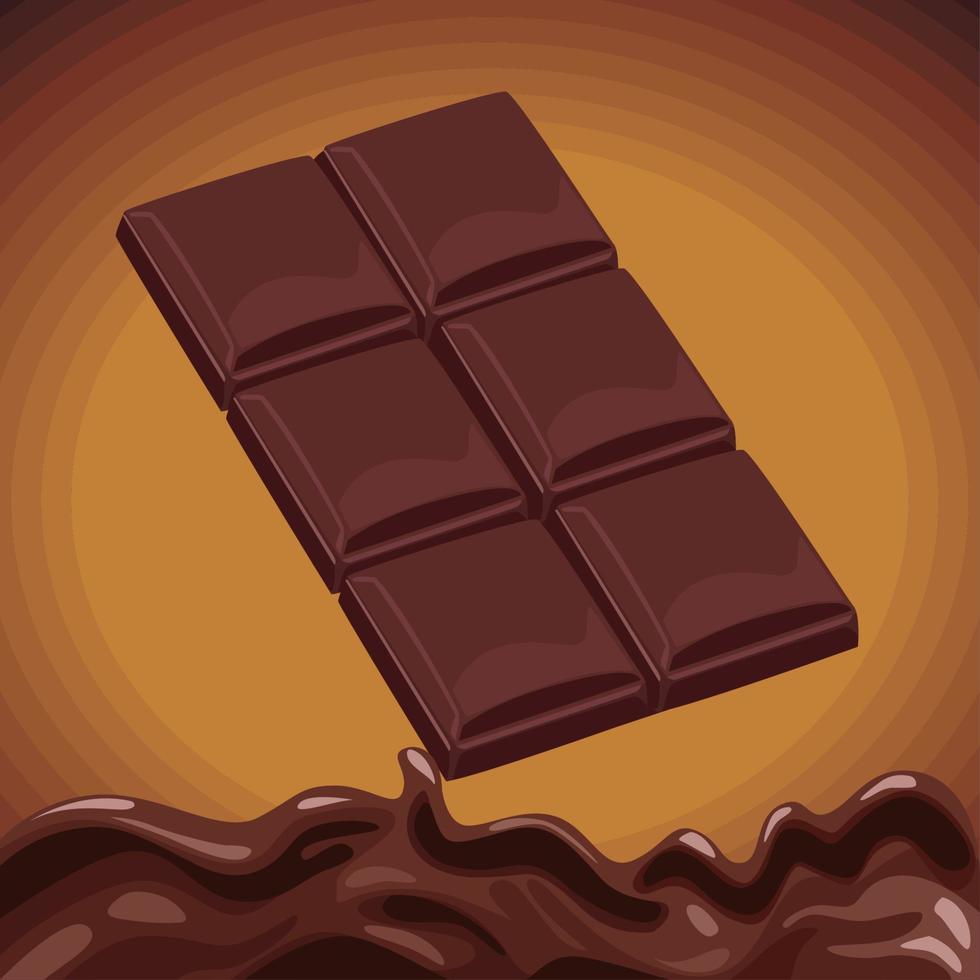 liquid chocolate and bar vector