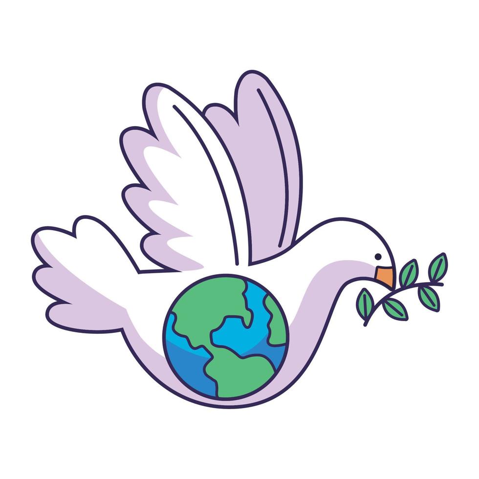 earth in peace dove vector