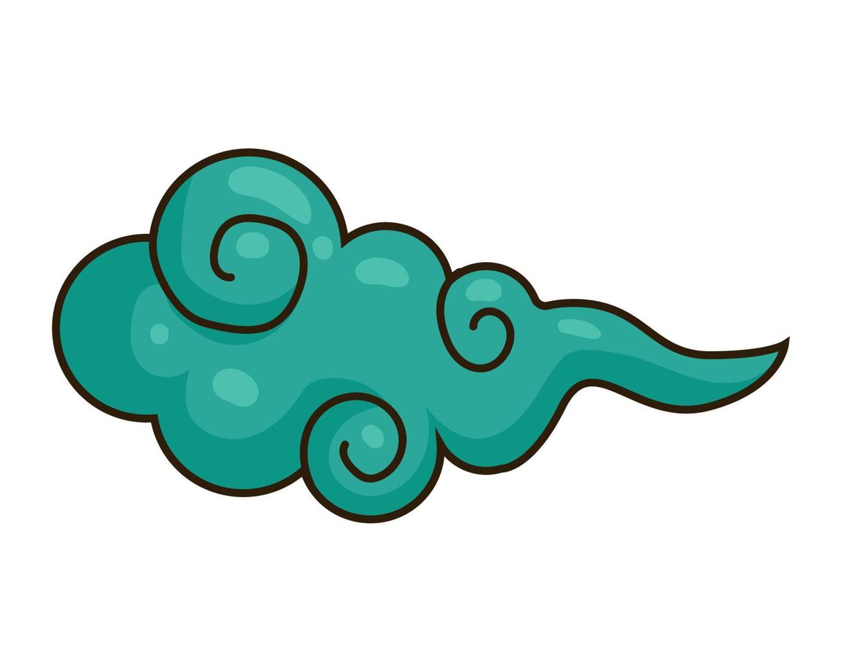green chinese cloud vector