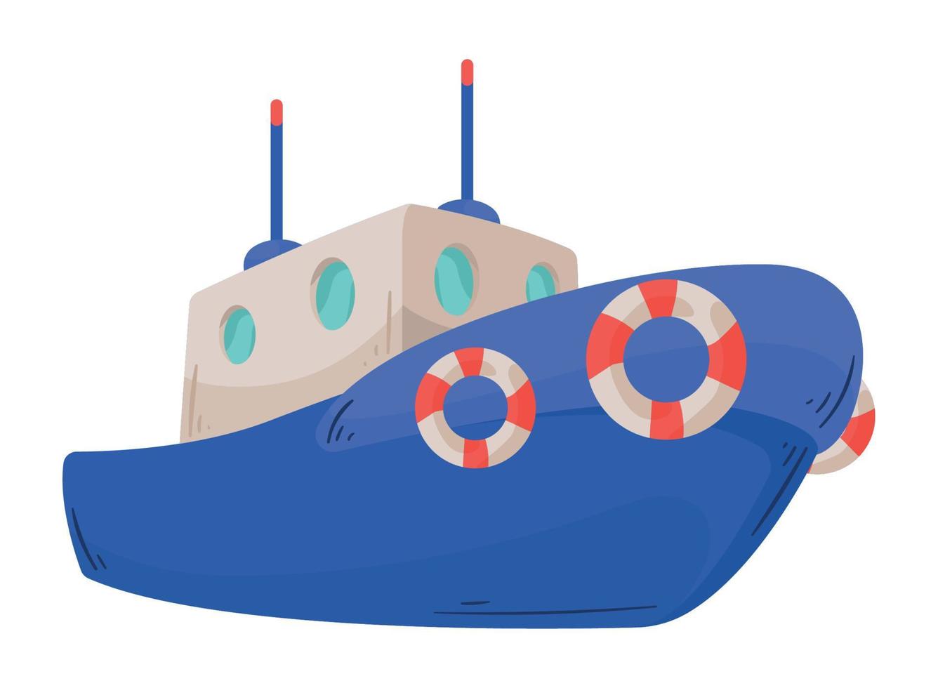 blue ship with floats vector