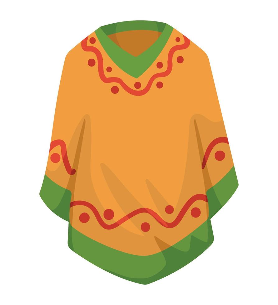 mexican poncho traditional vector