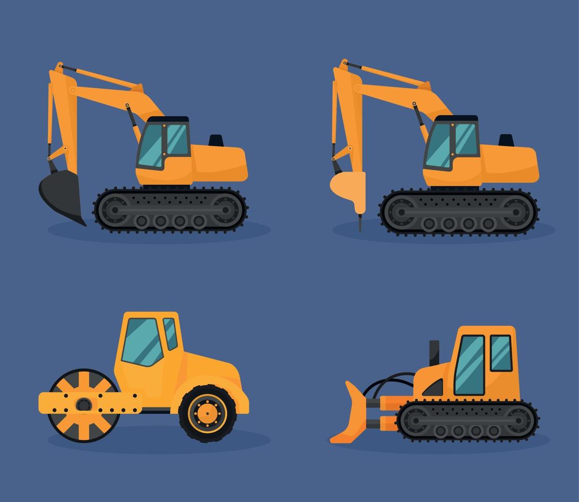 four construction vehicles icons 10529879 Vector Art at Vecteezy