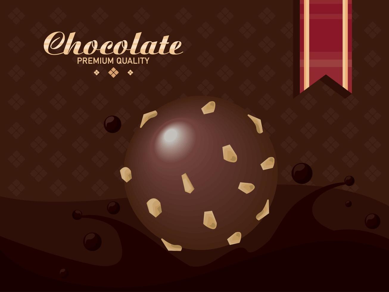 chocolate lettering with ball vector