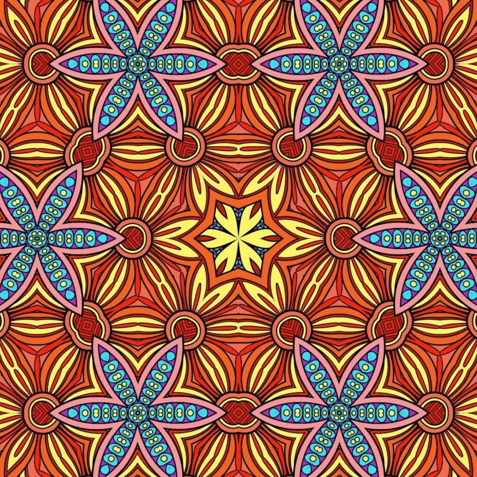 Colorful Mandala Flowers Pattern Boho Symmetrical 472 photo