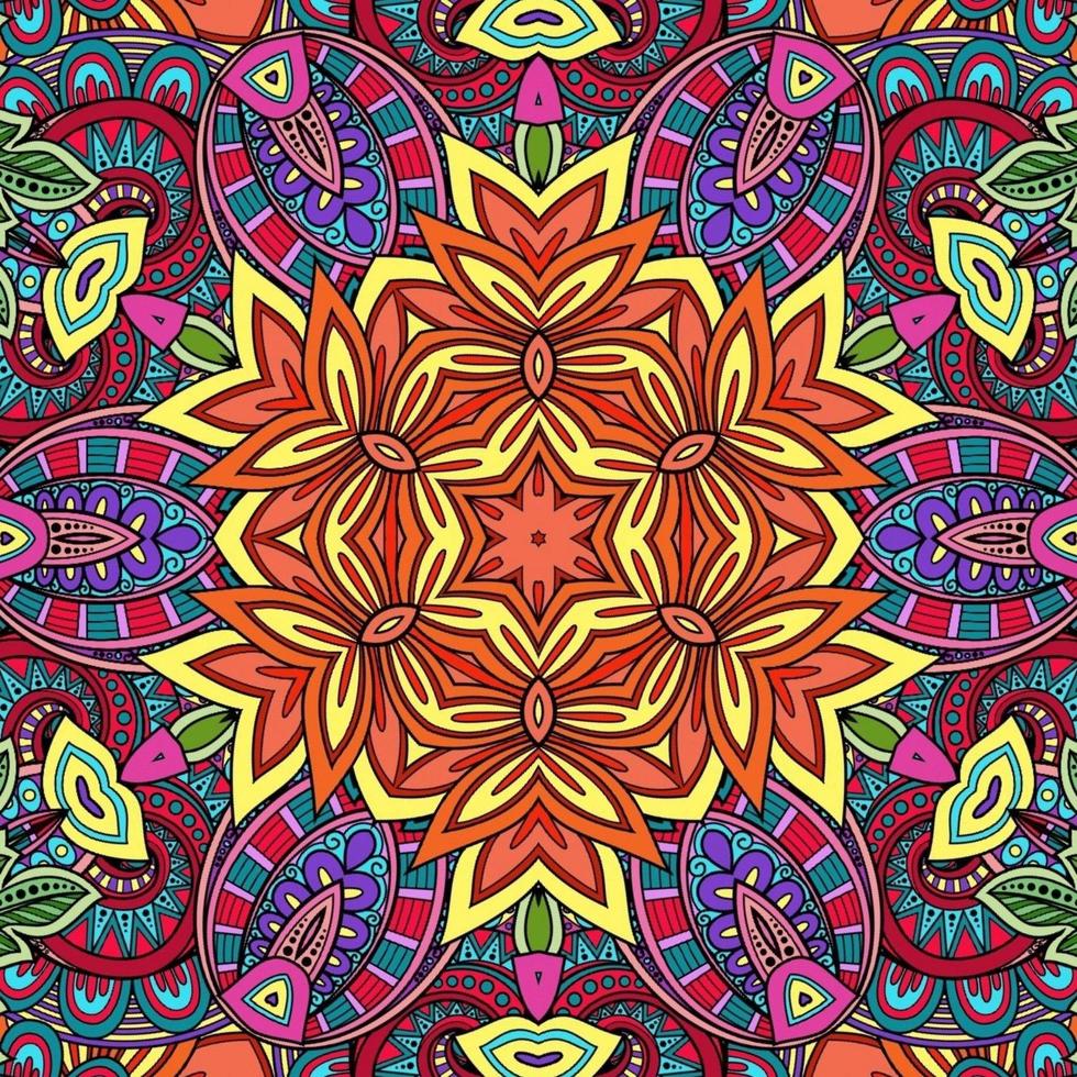 Colorful Mandala Flowers Pattern Boho Symmetrical 47 photo