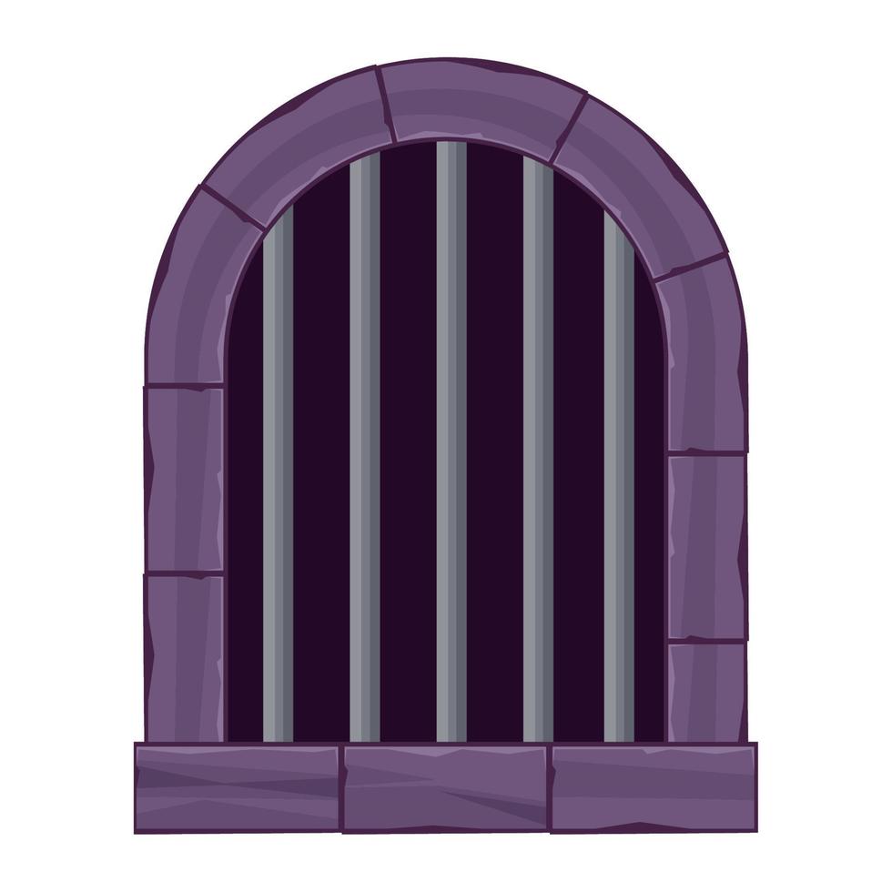 antique castle barred window vector