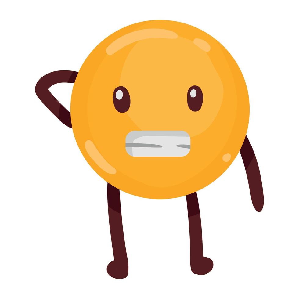 classic concerned emoticon vector