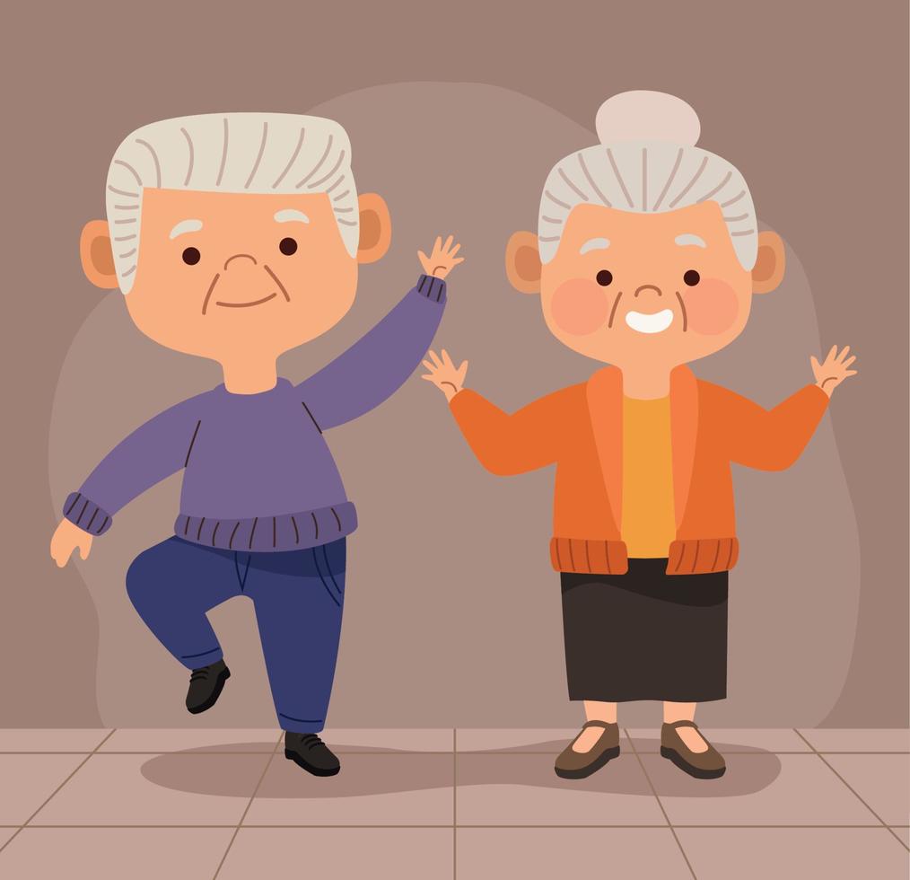 pareja de ancianos sonriendo vector