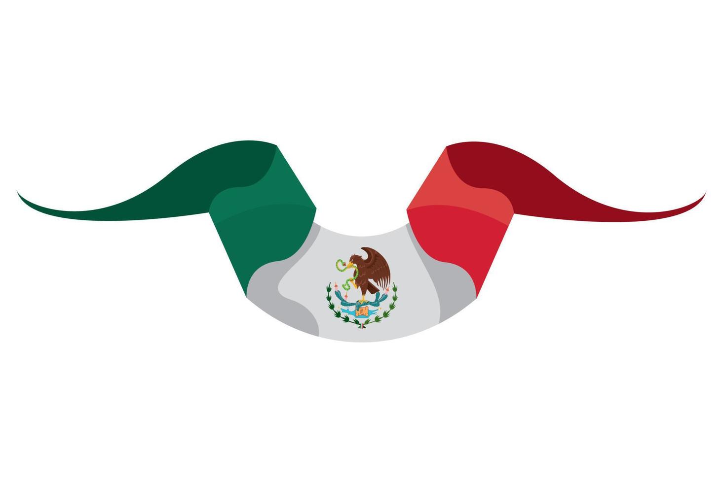 bandera mexicana doblada vector