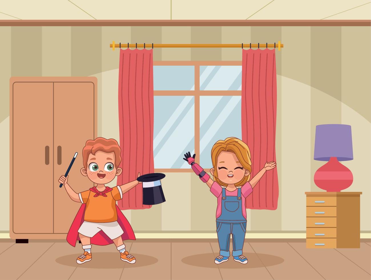 kids in room vector