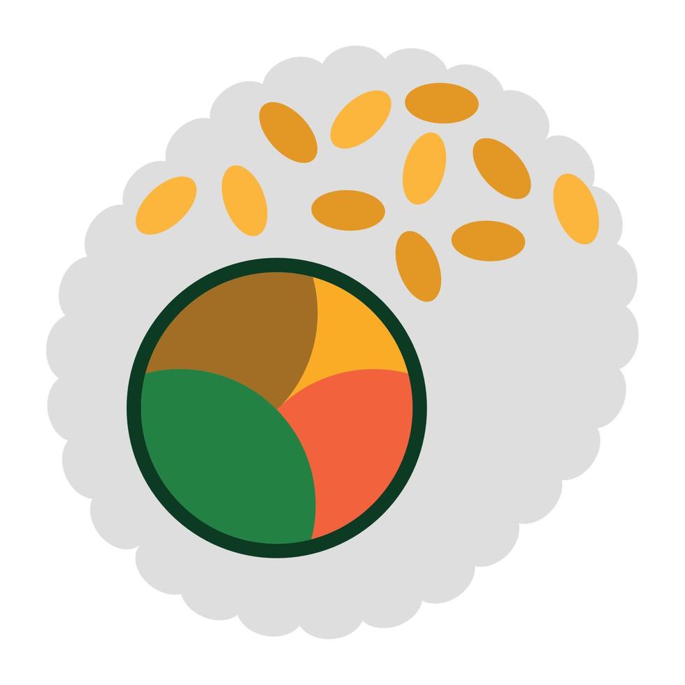 sushi roll japanese food vector