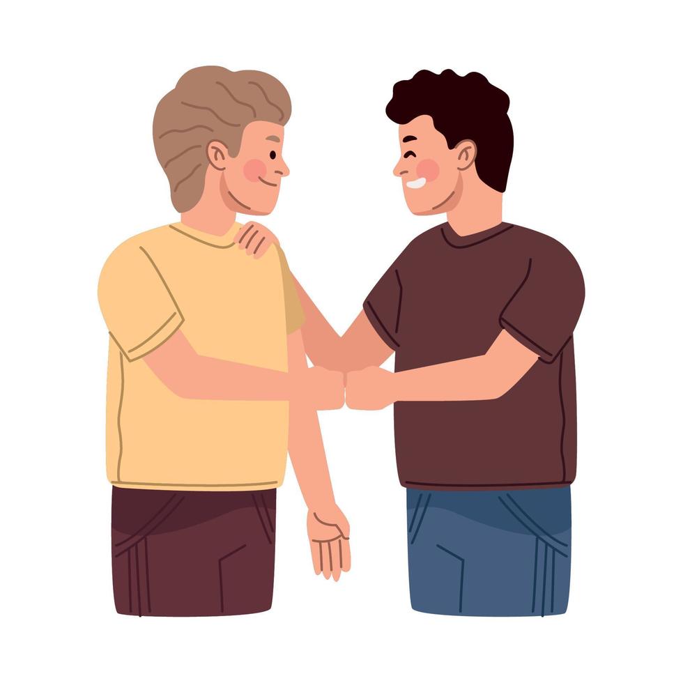 male friends handshake vector