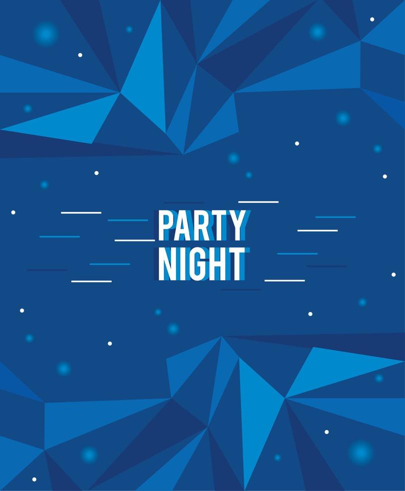party night blue banner vector