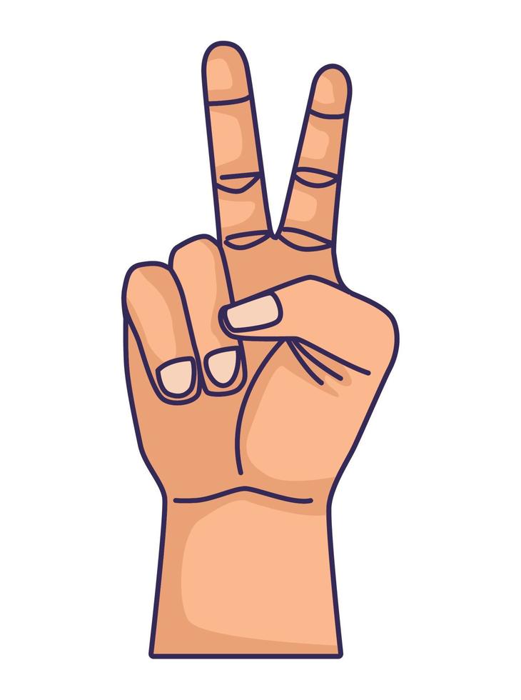 hand peace and love vector