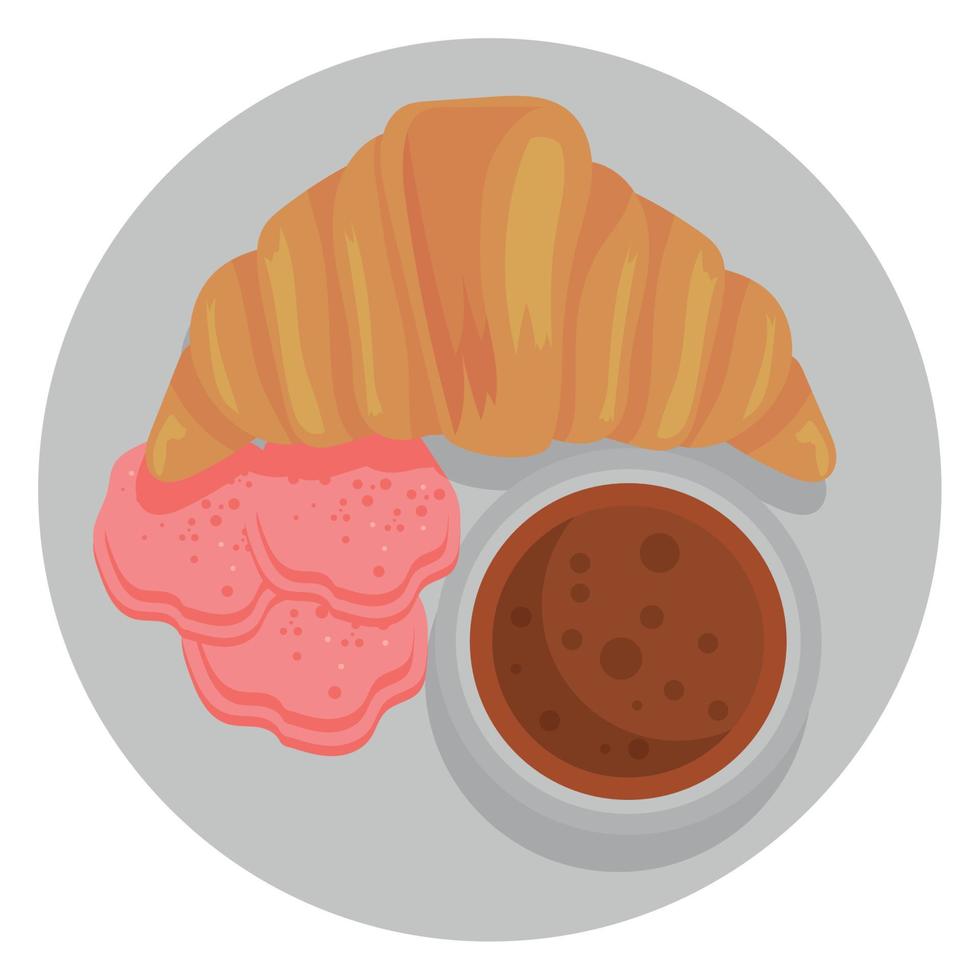 croissant con chocolate vector