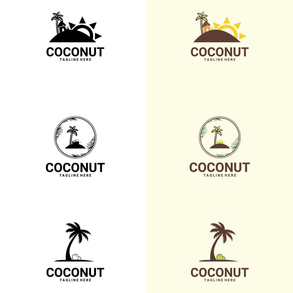 Coconut logo for everyone who have outlet or market on coco. suitable for company logo, print, digital, icon, apps, and other marketing material purpose vector