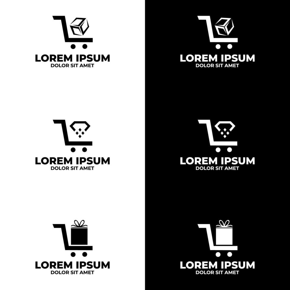 logotipo de compras en línea. tienda de logotipos vectoriales. plantilla única de logotipo comercial y minorista vector