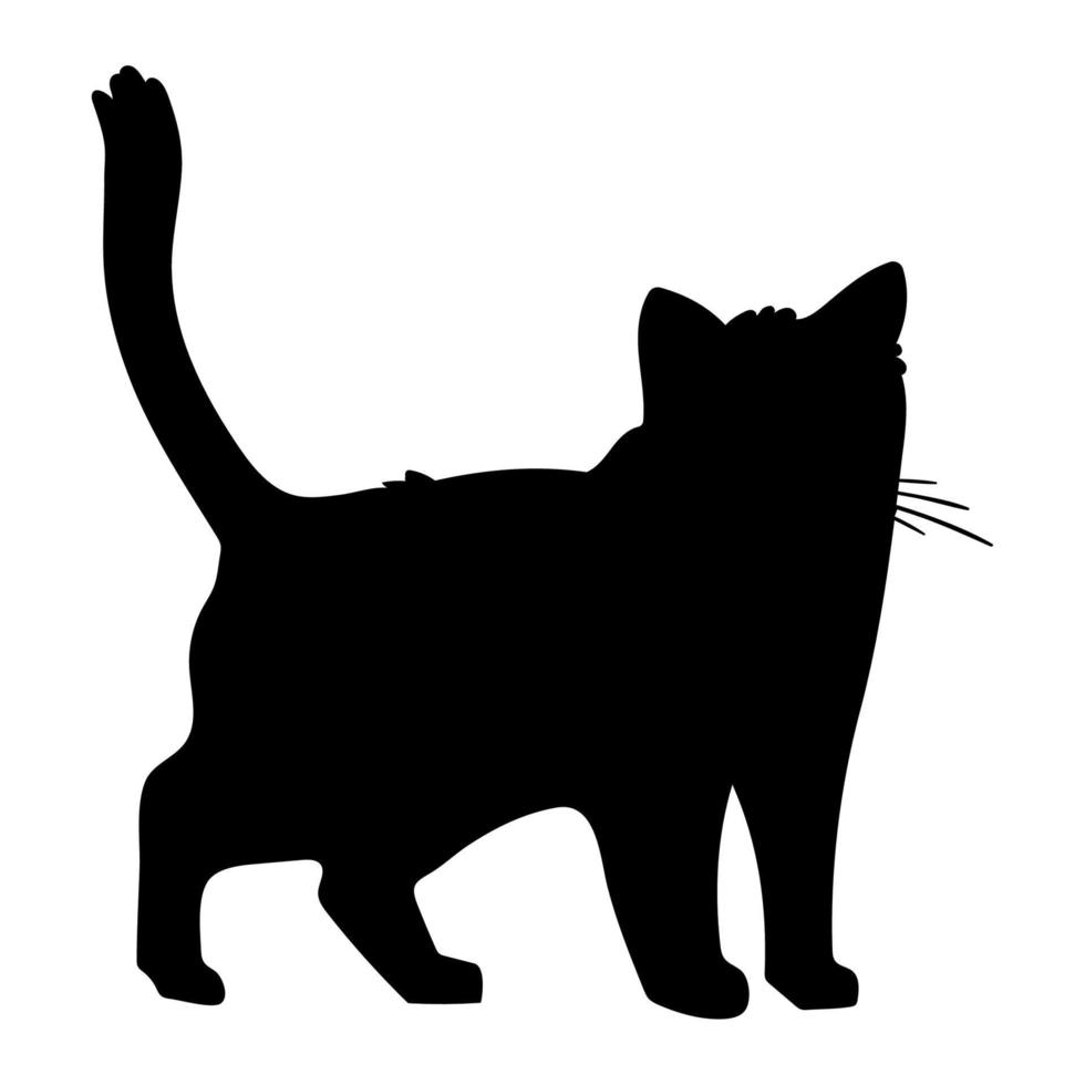 cat black silhouette style vector
