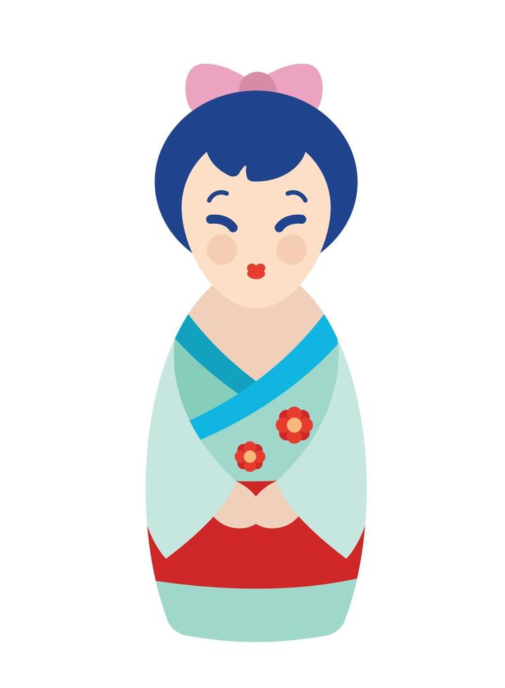 japanese kokeshi toy vector