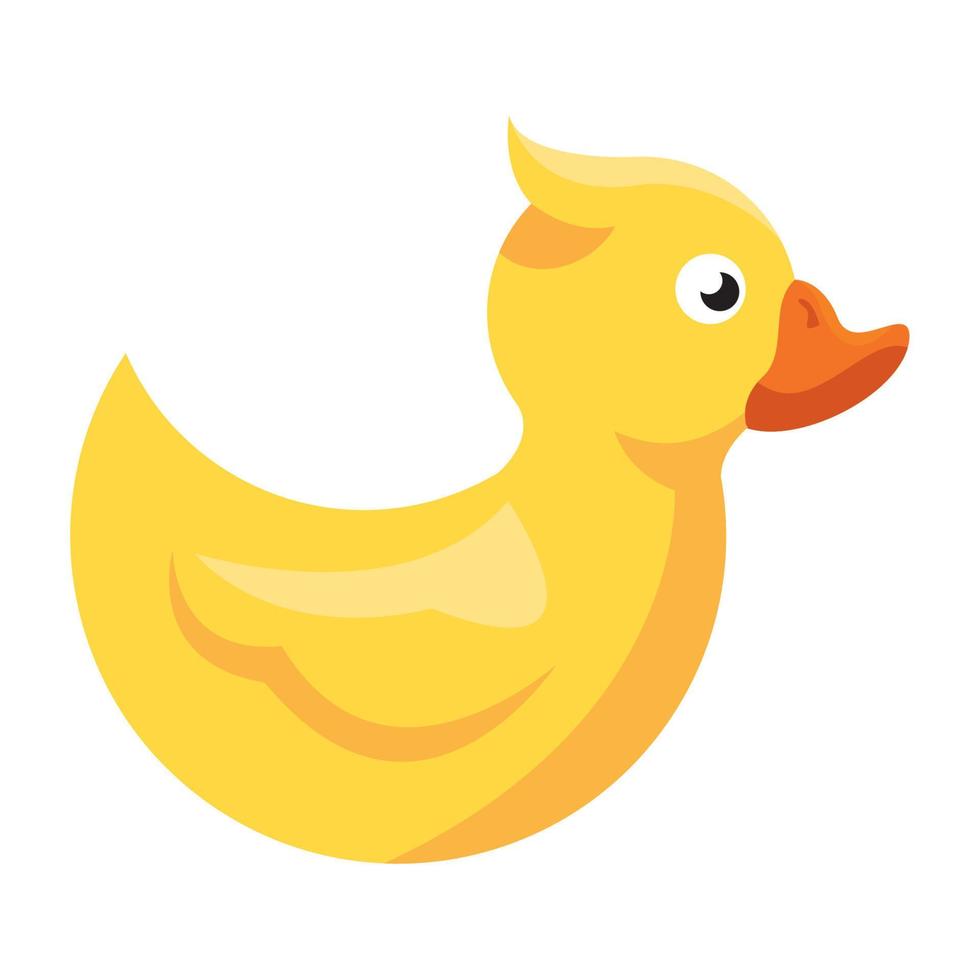 yellow duck rubber toy vector