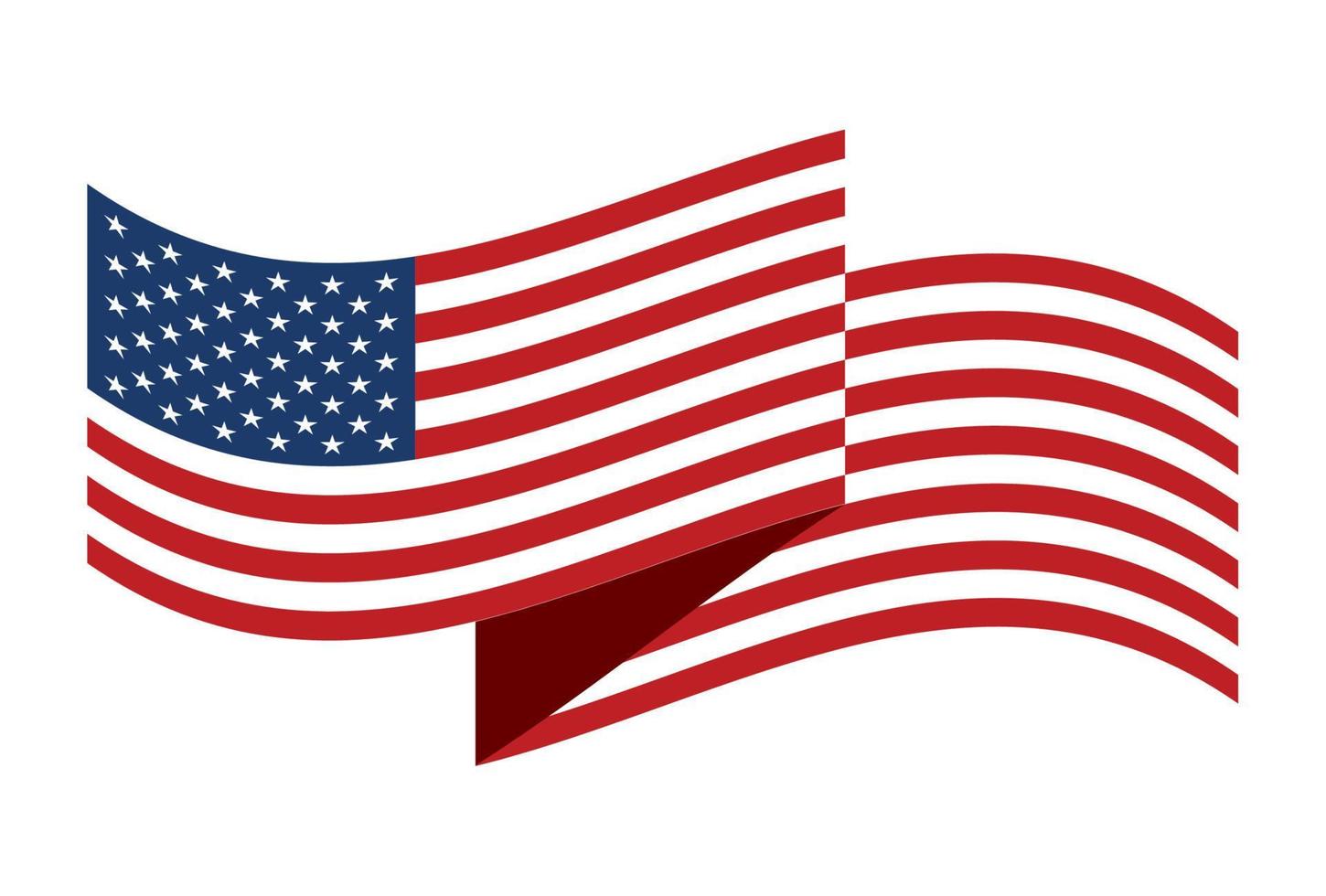 bandera de estados unidos ondeando vector