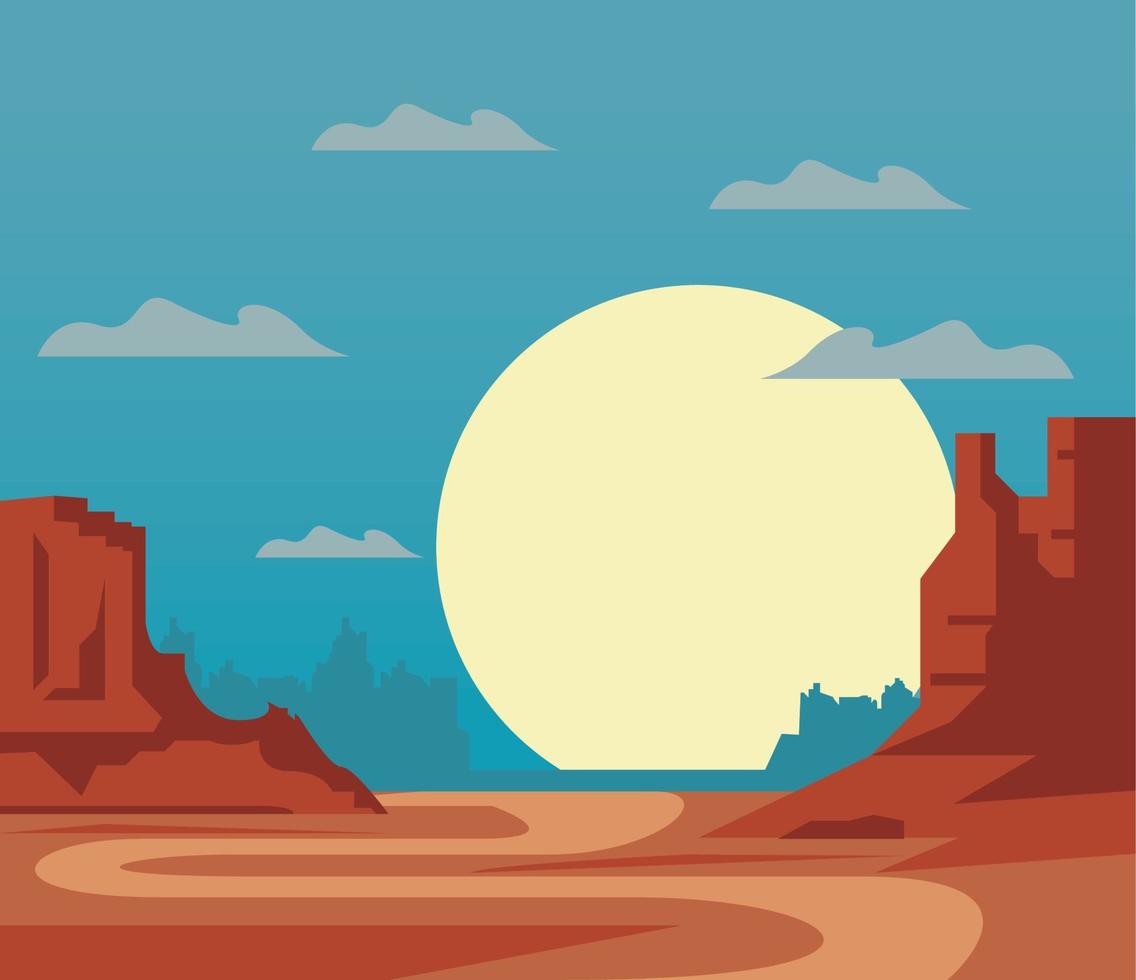 sunny desert wild west vector