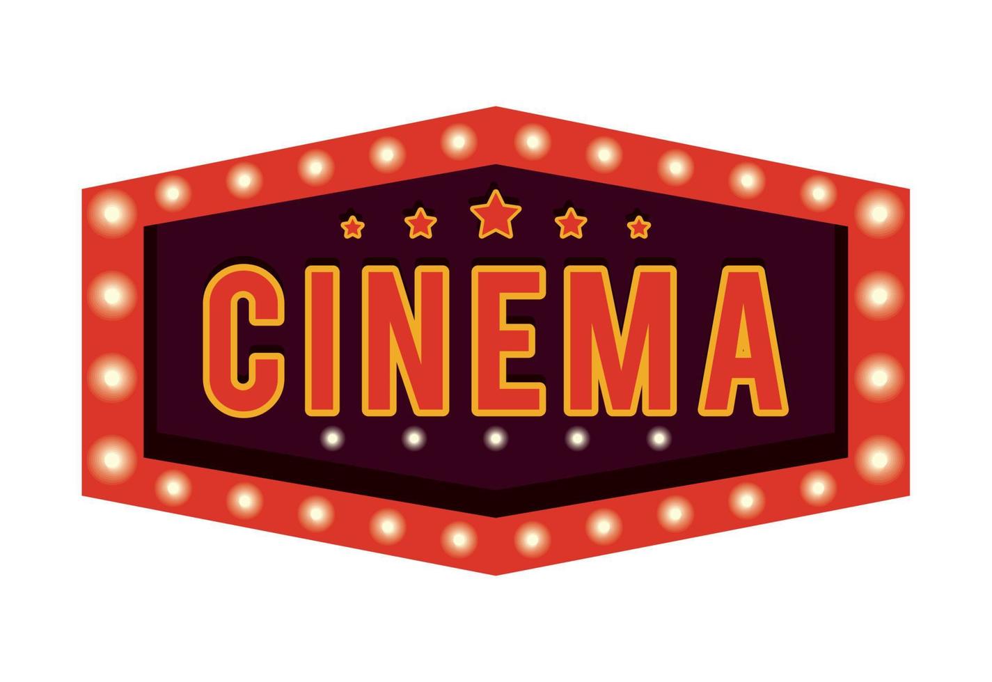 cinema lights label vector