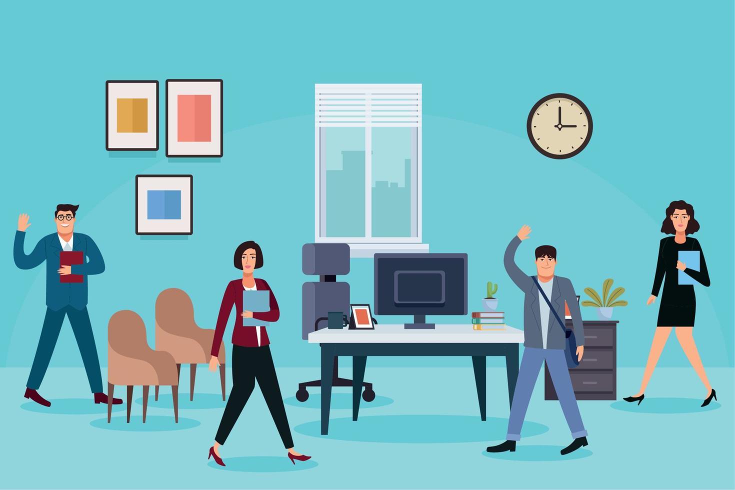 business persons in the office vector