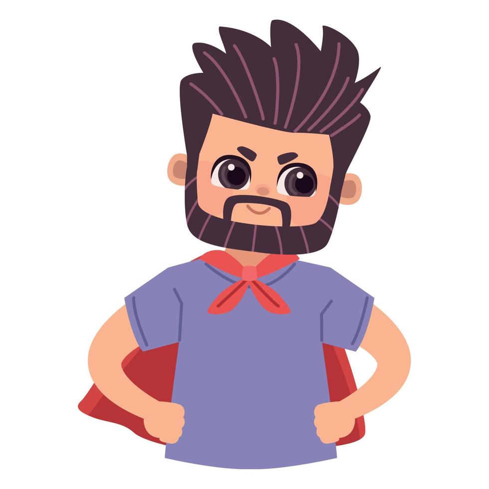 bearded dad super hero vector