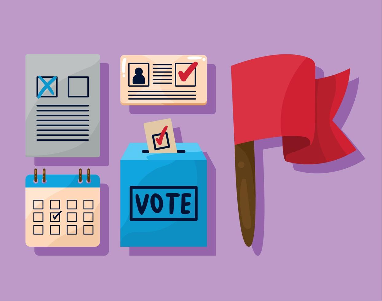 five election day icons vector