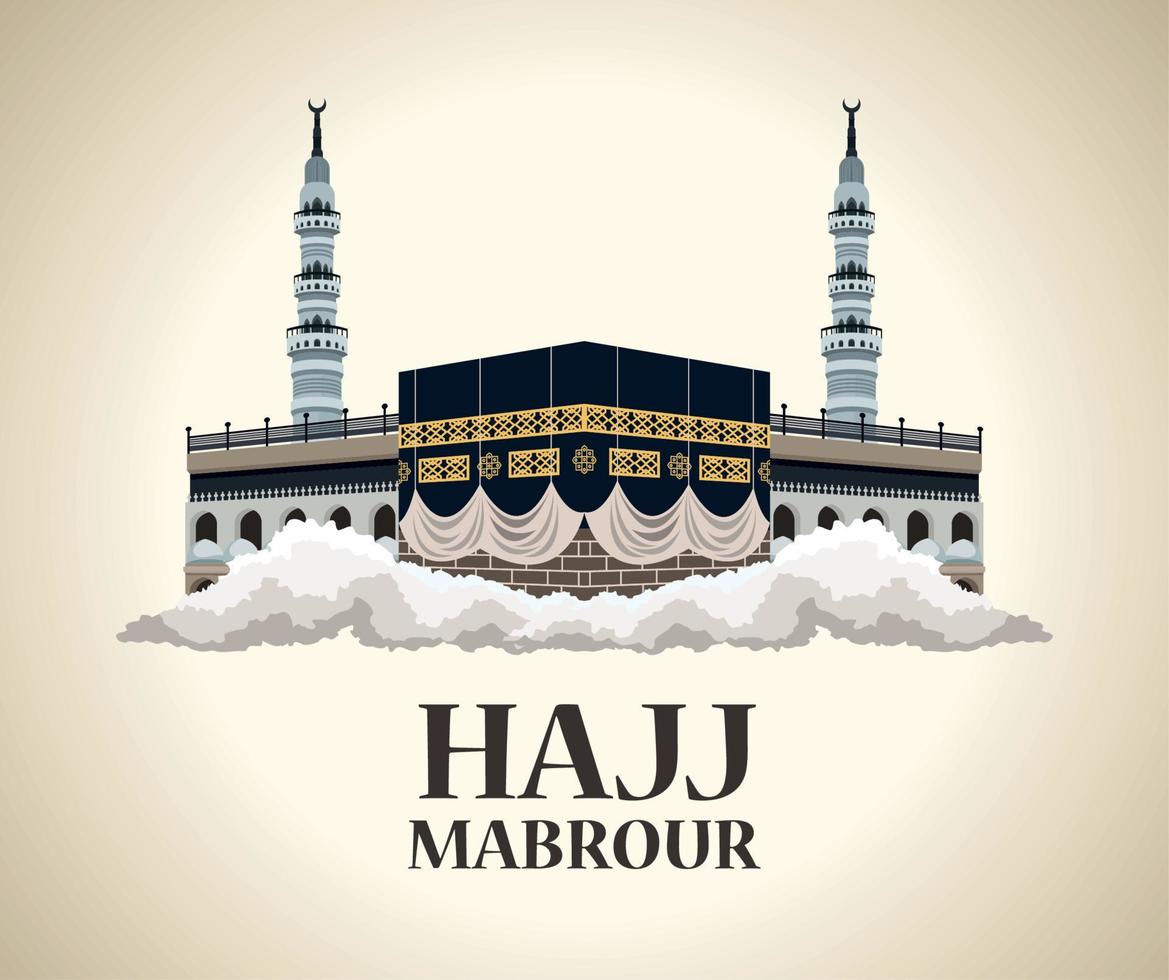 hajj mabrour poster vector
