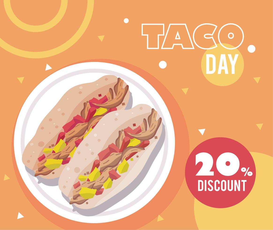 taco day lettering vector