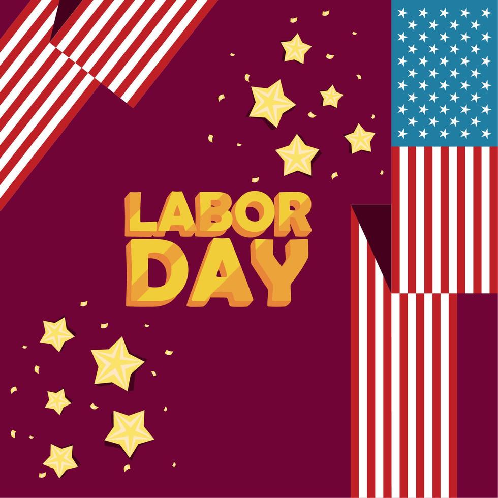 happy labor day lettering vector