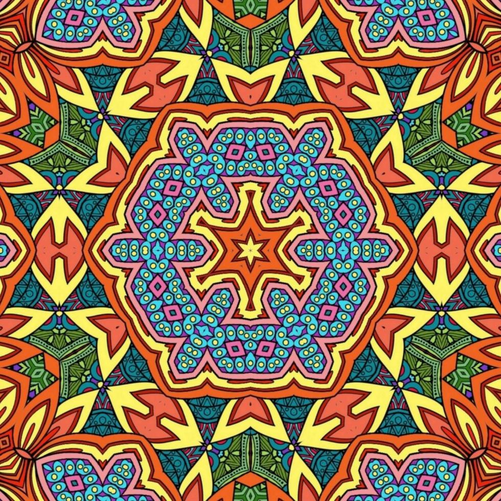 Colorful Mandala Flowers Pattern Boho Symmetrical 841 photo