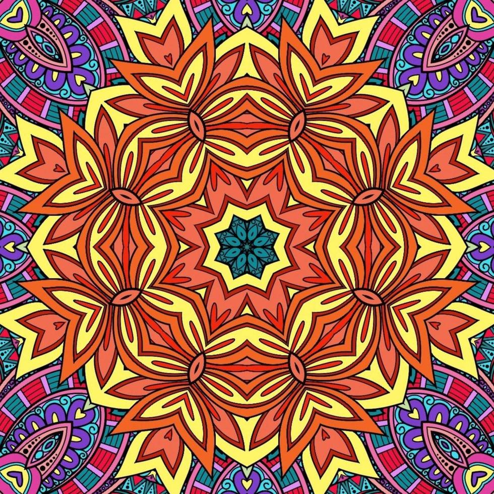 Colorful Mandala Flowers Pattern Boho Symmetrical 311 photo