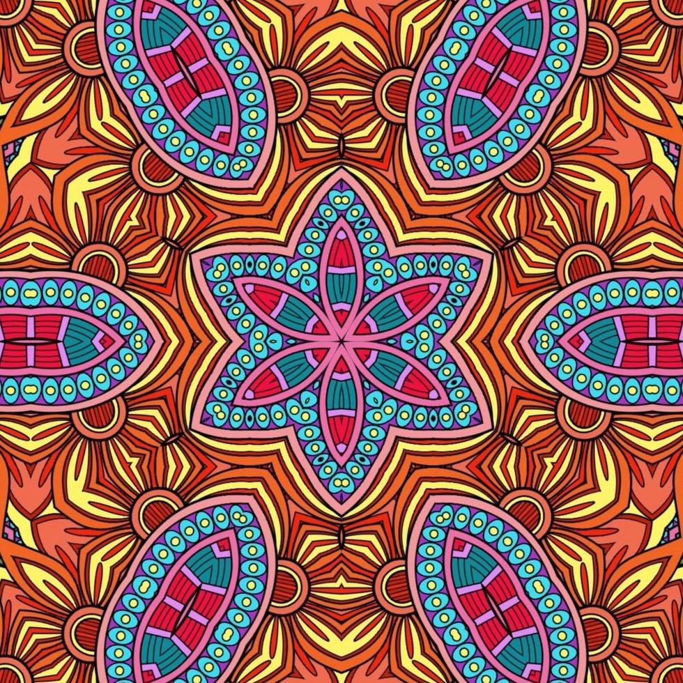 colorido mandala flores patrón boho simétrico 616 foto