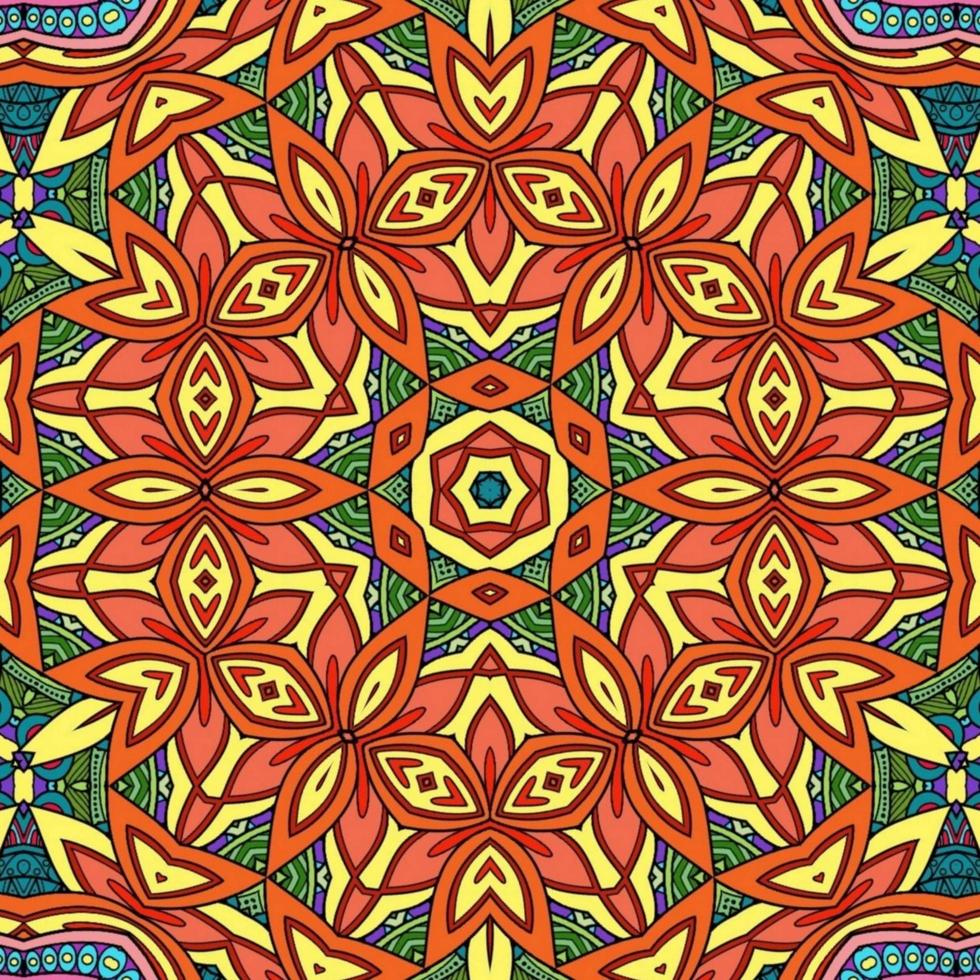 Colorful Mandala Flowers Pattern Boho Symmetrical 747 photo