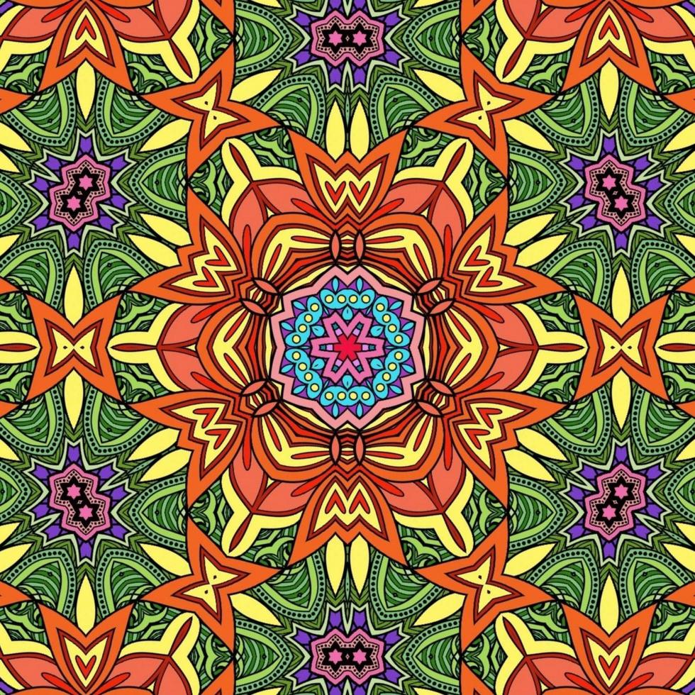 Colorful Mandala Flowers Pattern Boho Symmetrical 393 photo