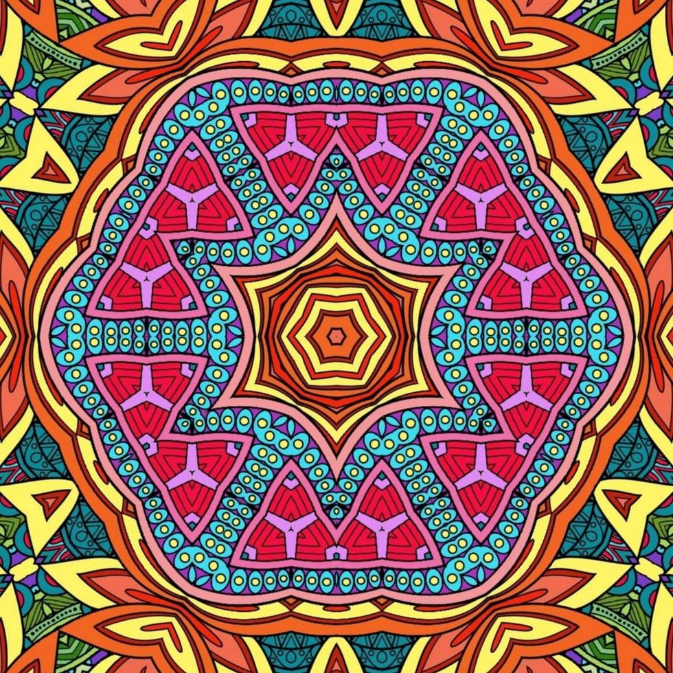 colorido mandala flores patrón boho simétrico 358 foto